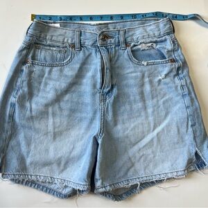 American Eagle Outfitters Blue Jean Shorts with Raw Hem